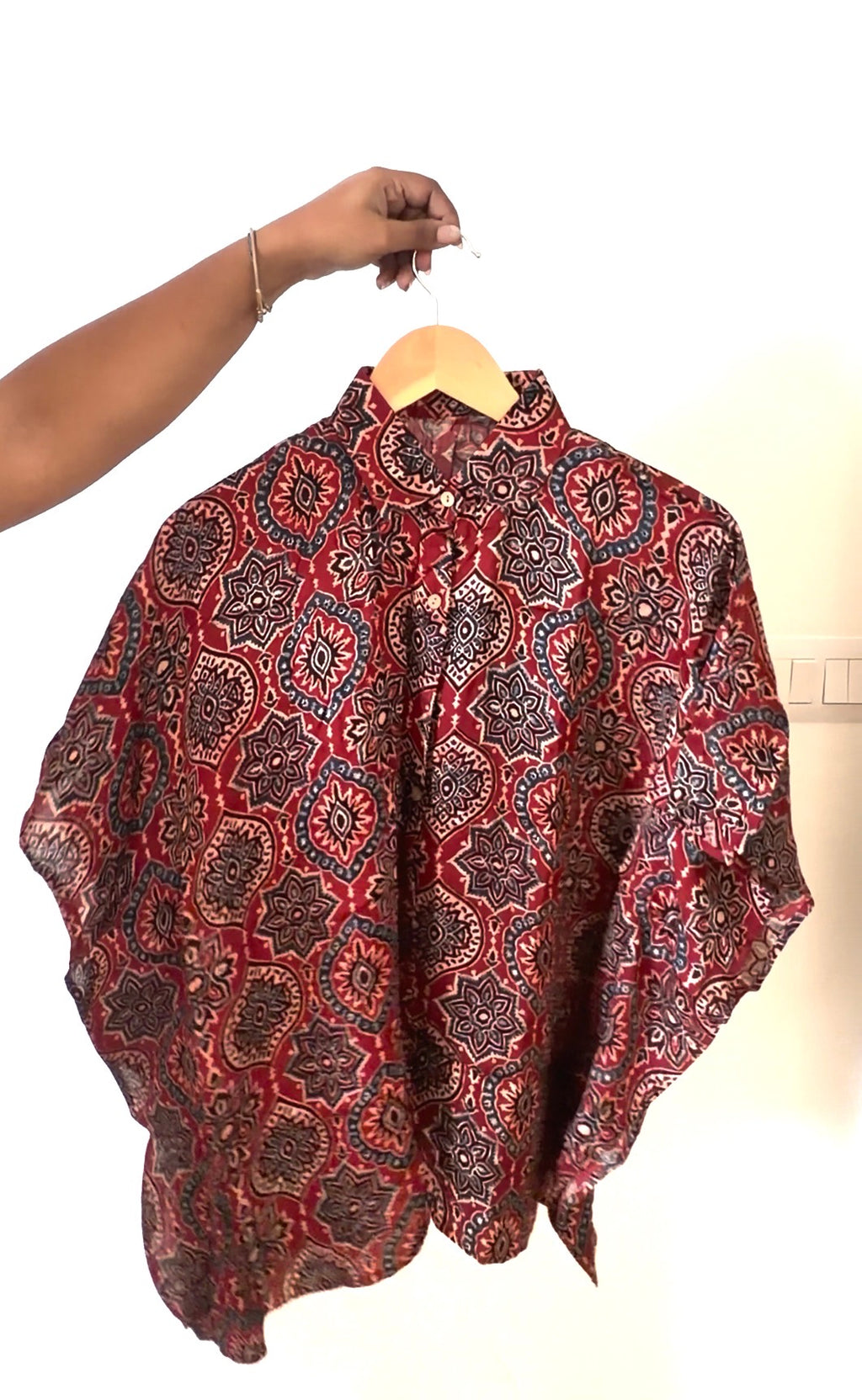 Hand-blocked Ajrakh shirts in luxurious Modal Silk