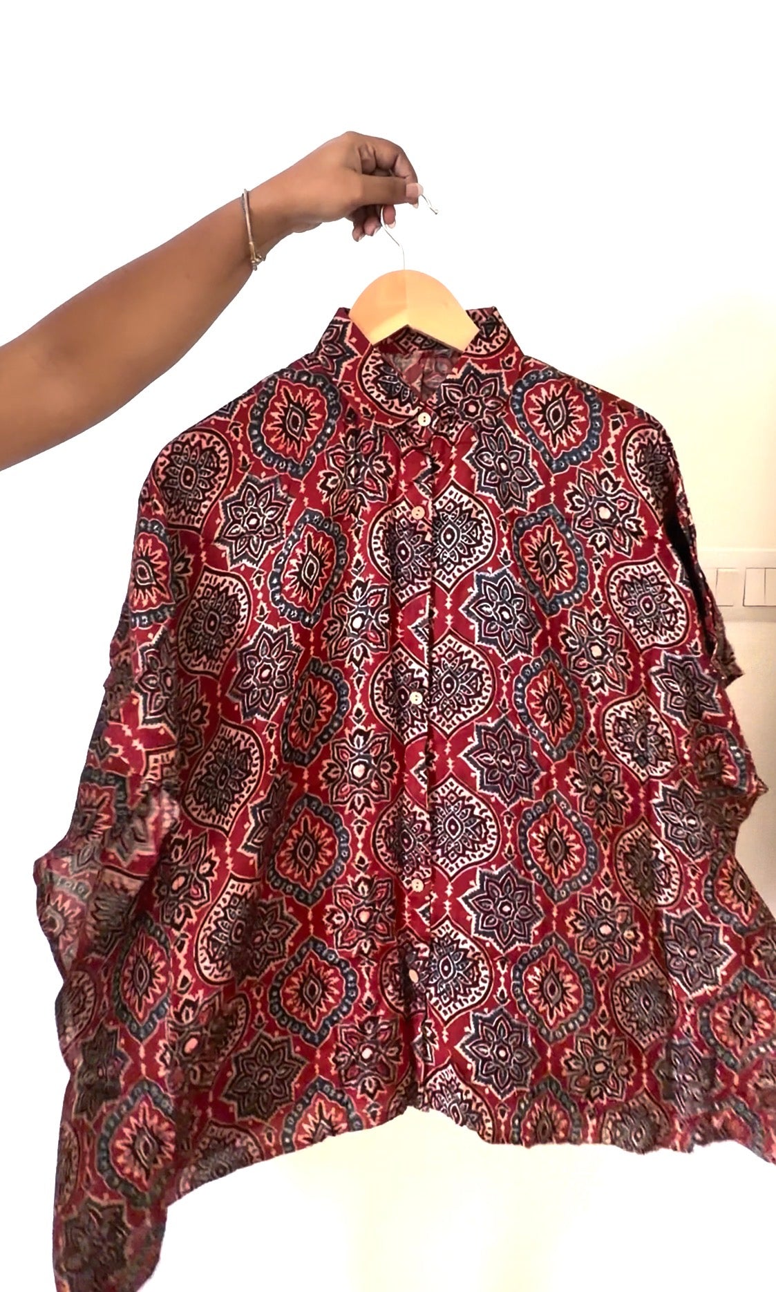 Hand-blocked Ajrakh shirts in luxurious Modal Silk
