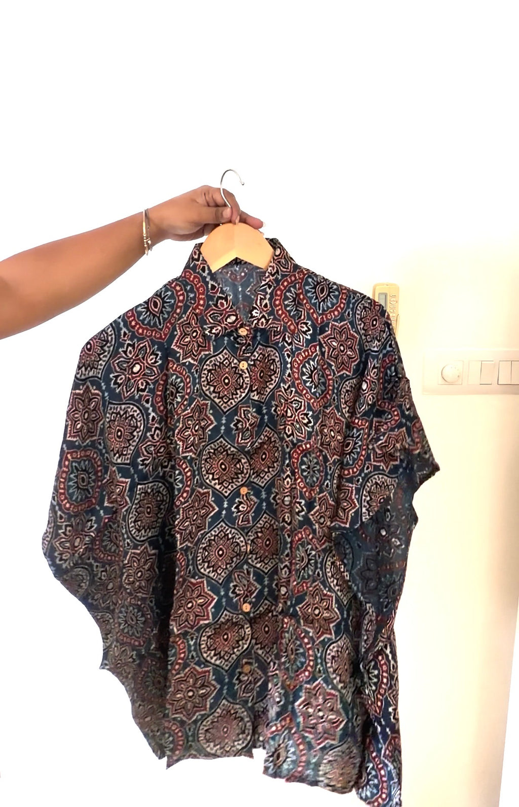 Hand-blocked Ajrakh shirts in luxurious Modal Silk